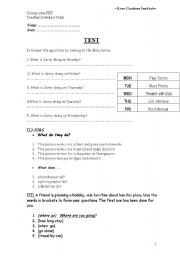 English Worksheet: Test units 3 & 4 (Objective PET)
