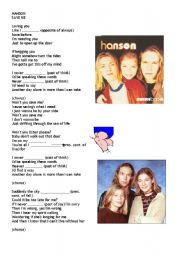 English worksheet: SONG! Hanson - Save me