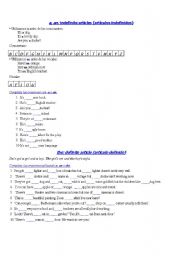 English worksheet: Articles