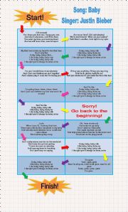 English Worksheet: Board Game - Song