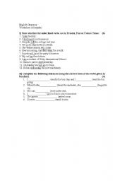 English Worksheet: Worksheet Tenses