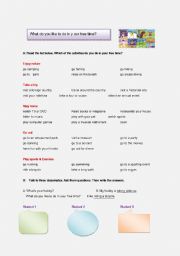 English Worksheet: What do you like to do in your free time?