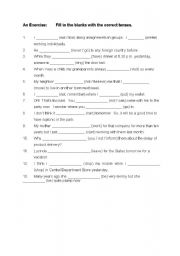 English worksheet: Tenses