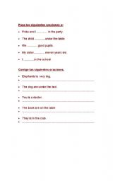 English worksheet: be and correct