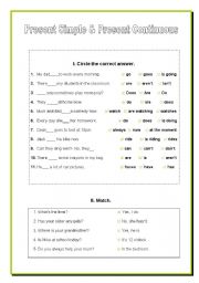 English Worksheet: Present Simple and Present Continuous