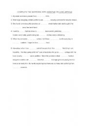 English worksheet: worksheet