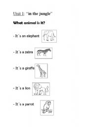 English worksheet: what animal is it?