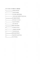 English worksheet: fill in the blanks with THERE IS and THERE ARE