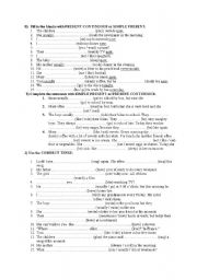 English Worksheet: 6th grades Present Simple and present Continuous