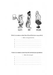 English worksheet: COMPARATIVE & SUPERLATIVE