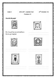 English worksheet: DESCRIBING PEOPLE