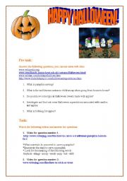 English Worksheet: HALLOWEEN: INVESTIGATE AND WATCH!