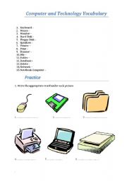 English Worksheet: Computer and Technology Vocabulary