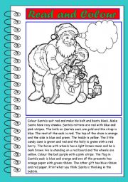 English Worksheet: Read and Colour