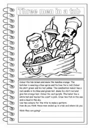 English Worksheet: Read and Colour