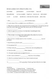 English Worksheet: Idioms with heat, sweat, cool, water