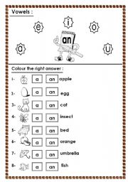 English Worksheet: Vowels