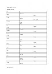 Irregular verbs test