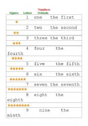 English worksheet: numbers