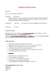 English Worksheet: Writing an informal email