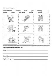 English worksheet: SPORTS