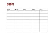 English worksheet: STOP! Game