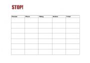 English Worksheet: STOP! Game