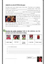 English Worksheet: exercises: fill in an adjective or an adverb. with solution sheet