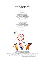 English worksheet: Song:Give me freedom (Speaking practice)