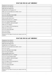 English worksheet: Did long answers