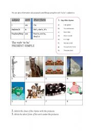 English worksheet: Rhyme to be