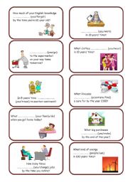 English Worksheet: Future Continuous, Future Perfect speaking cards (part 2 of 2)