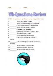 English Worksheet: WH-QUESTIONS