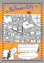 English Worksheet: Halloween City: directions