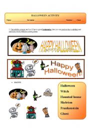 English Worksheet: HALLOWEEN ACTIVITY 2