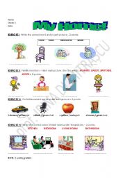 English worksheet: My home - test 