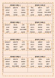 English Worksheet: Simple past Bingo