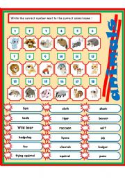 English Worksheet: animals 2-3 (match)