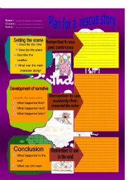 English Worksheet: Plan for writing a rescue story 