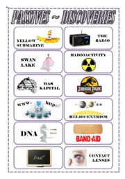 English Worksheet: Passives Flashcards Pt. 2/2 - Inventions/Discoveries/Creations