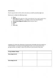 English Worksheet: Speaking About Yourself Worksheet