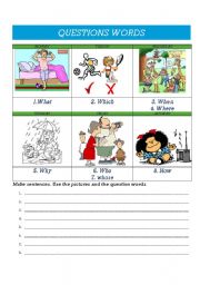 English worksheet: QUESTION WORDS