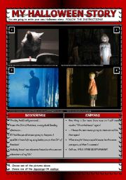 English Worksheet: My Halloween story