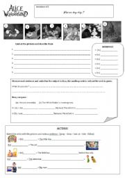 English Worksheet: Alice in Wonderland (5/8)present be-ing - worksheet