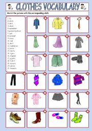 English Worksheet: CLOTHES VOCABULARY