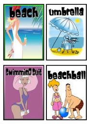 English Worksheet: beach flashcards