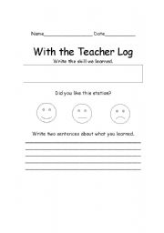 English worksheet: Sations log