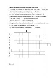 English Worksheet: crossword