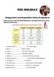 English Worksheet: THE HOLIDAY --> Comparatives and Superlatives