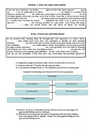 English Worksheet: Paragraph Writing 